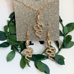 Snake Earring and Necklace Set